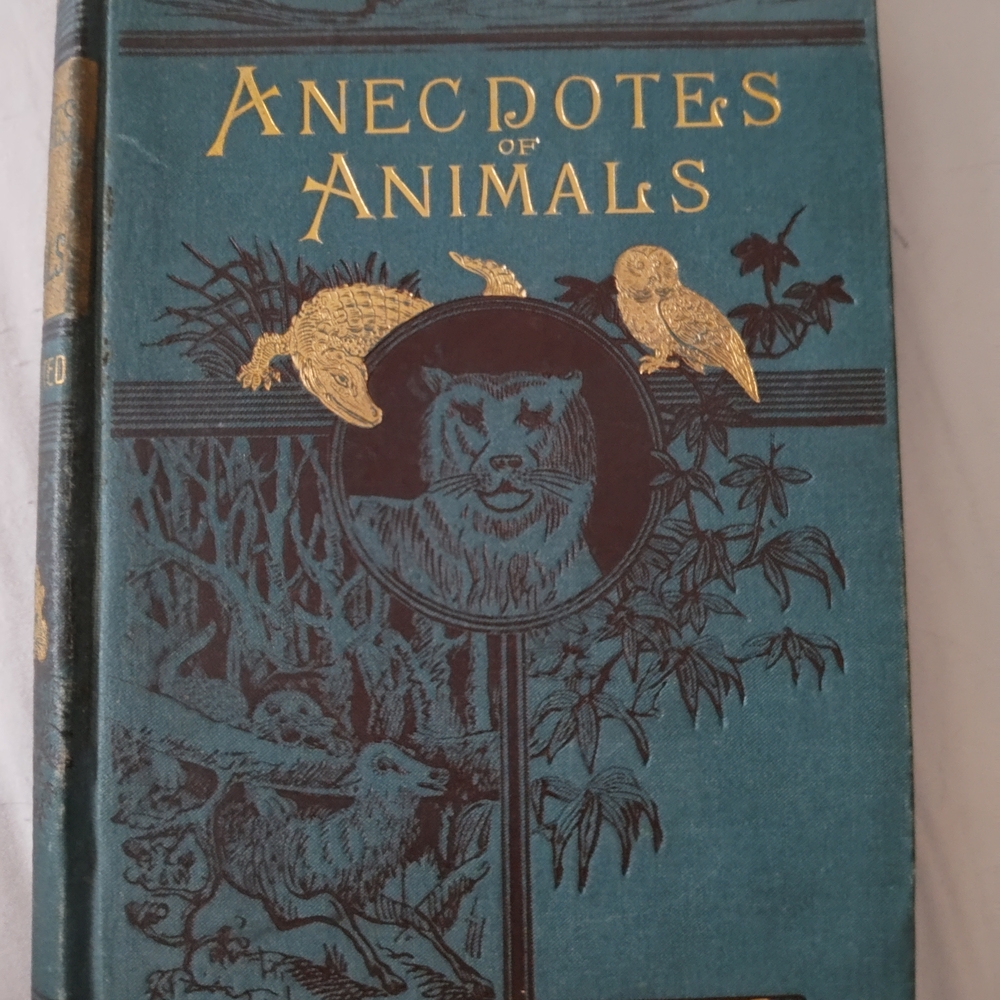 Anecdotes of Animals Teal Hardcover Book with Gold Detailing